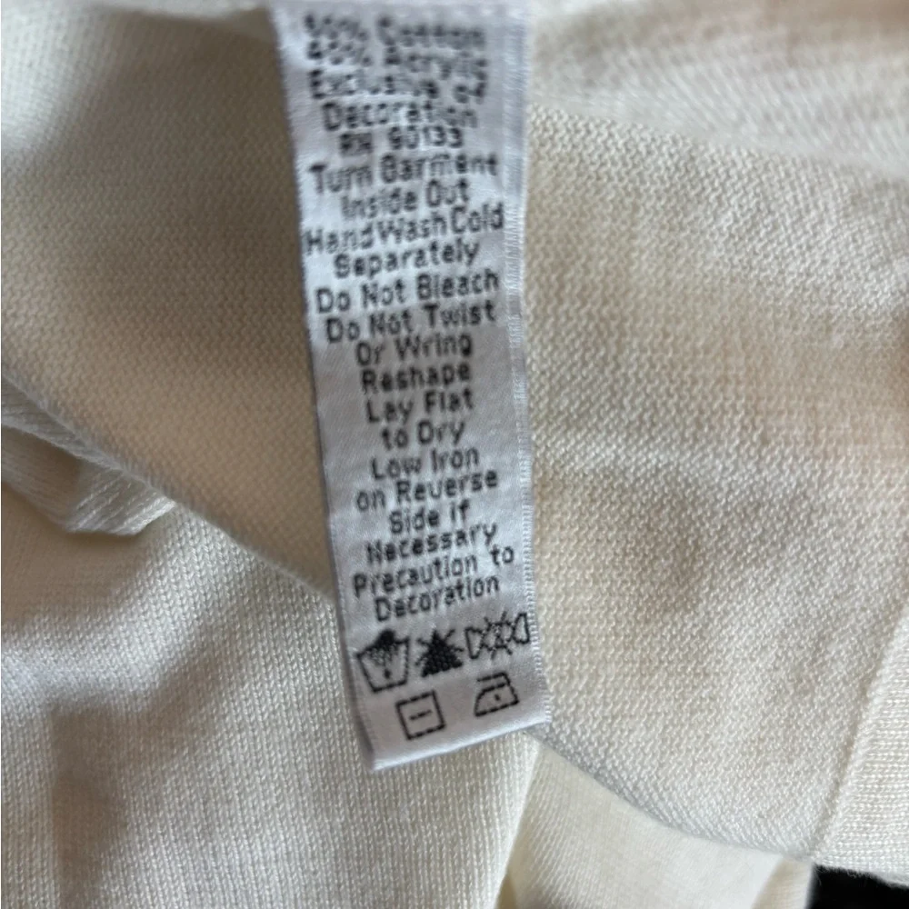 Quacker Factory Cream Knit Sequined Front Cardigan
